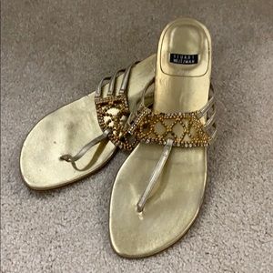 Stuart Weitzman Gold Beaded Sandals